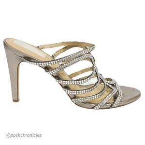 Antonio Melani Heel Silver Sparkle Sandal